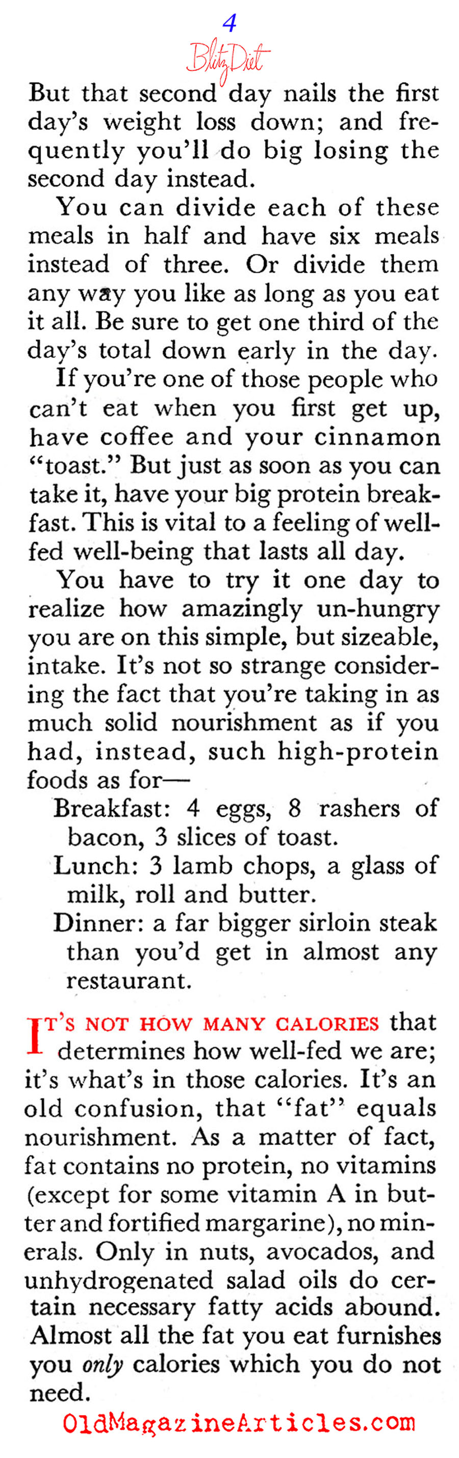 The Blitz Diet of 1956