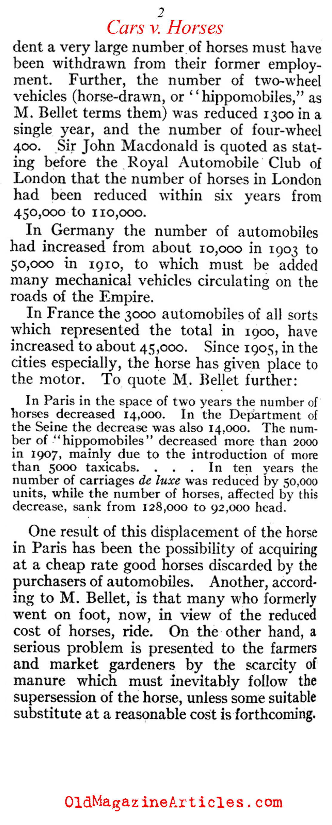 A Dramatic Growth in the Number of Cars (Review of Reviews, 1910)
