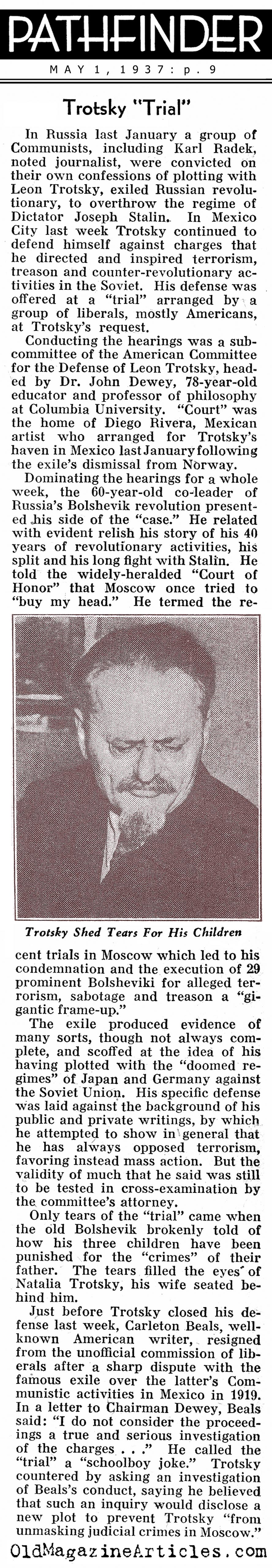 Stalin Puts Trotsky ''On Trial'' (Pathfinder Magazine, 1937)