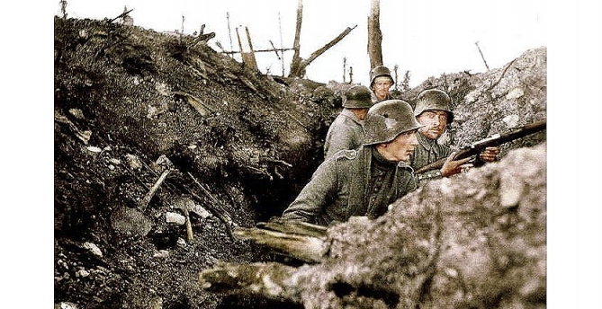 world war 1 trenches in color