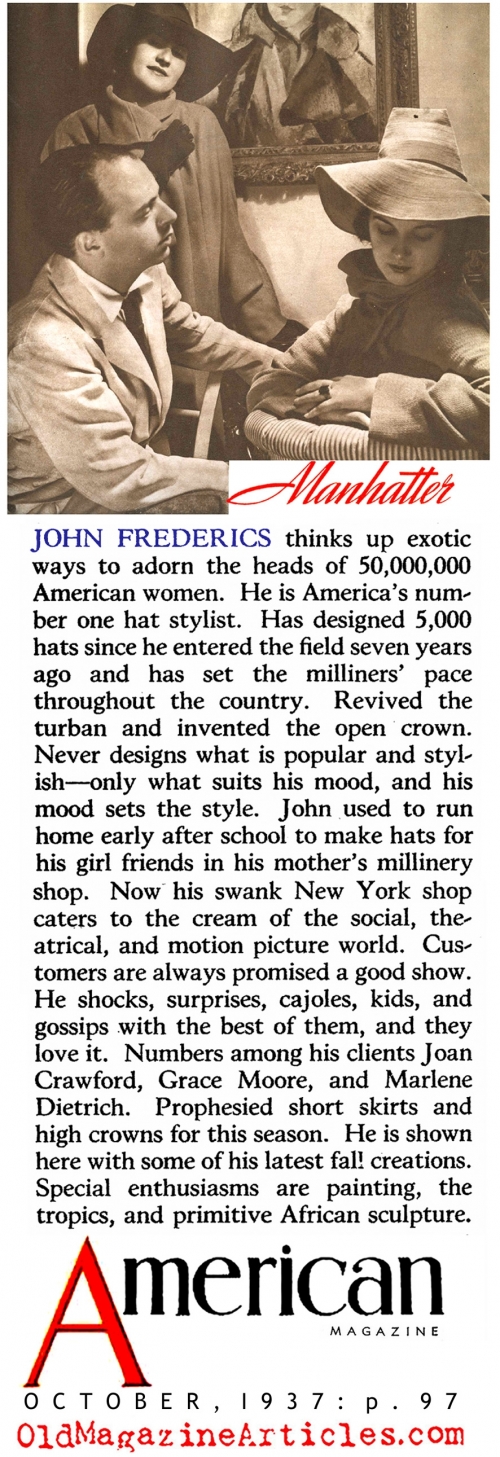 John Frederics and the Hats for the Fall  <br />(Click Magazine, 1942)