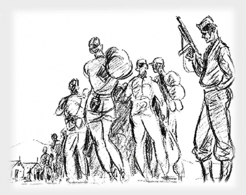 Drawings of German POWs in America <br />(Click Magazine, 1943)