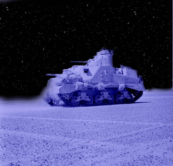 Nighttime Tank Battle <br />(PM Tabloid, 1942)