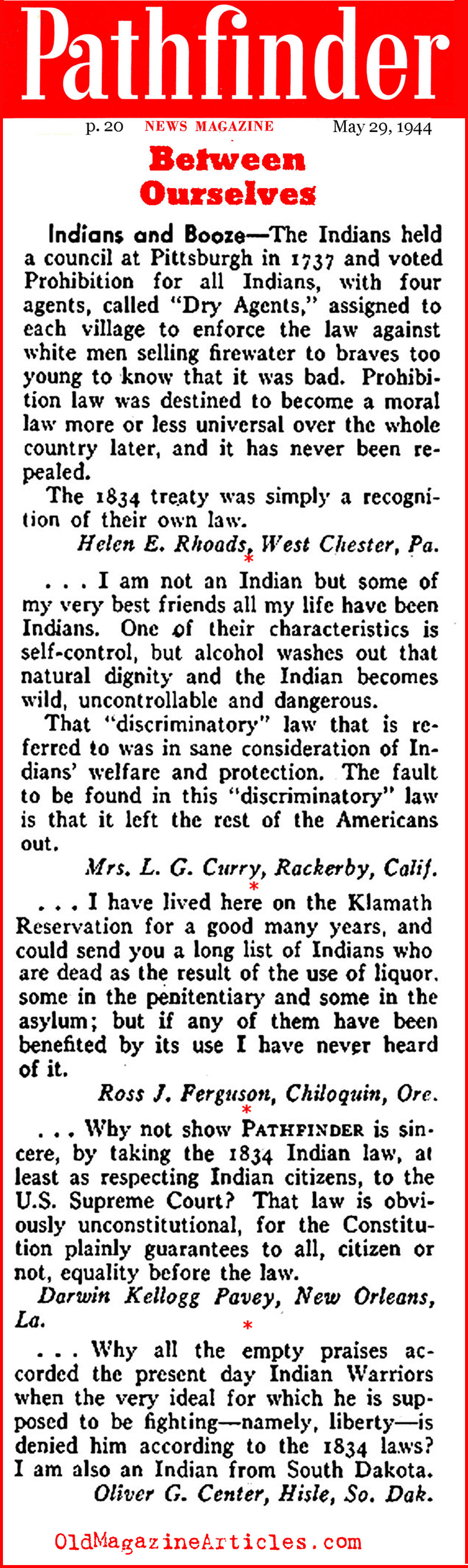 The Battle Against Alcohol Dependence (Pathfinder Magazine, 1944)