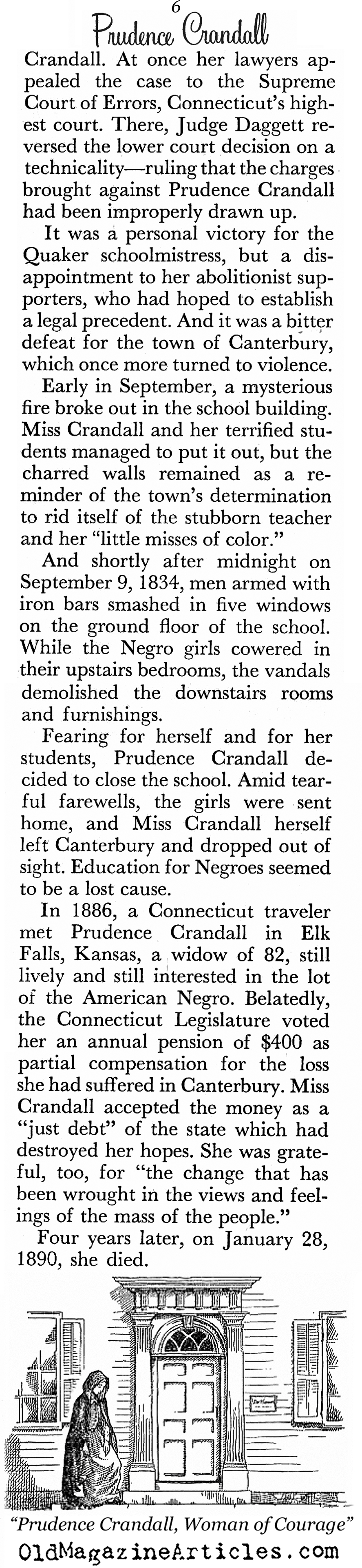 Admirable Prudence Crandall (Coronet Magazine, 1961) 