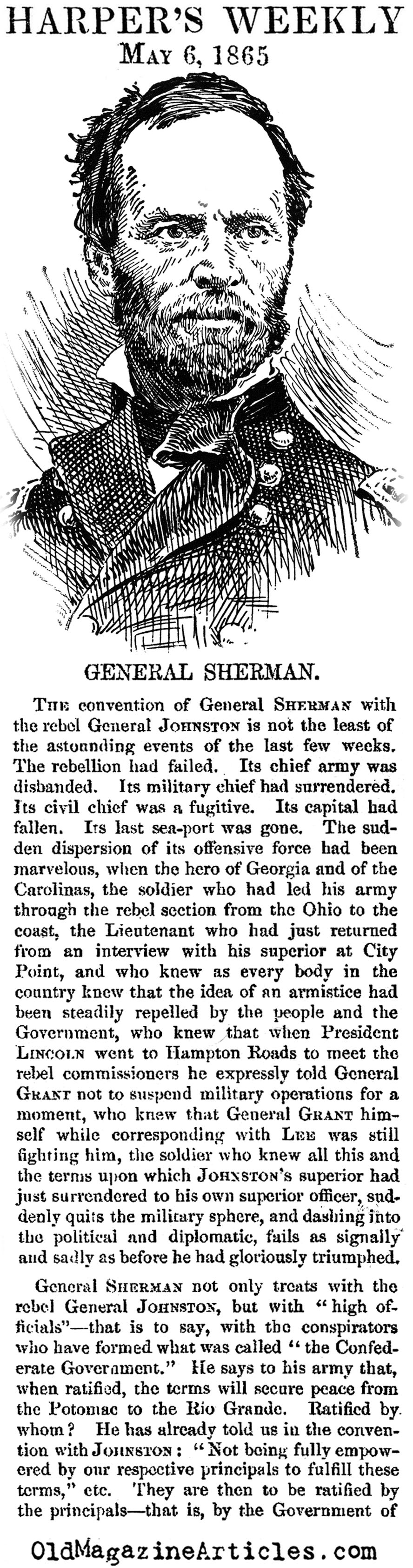 General Sherman and the Surrender in the West (Harper's Weekly, 1865)
