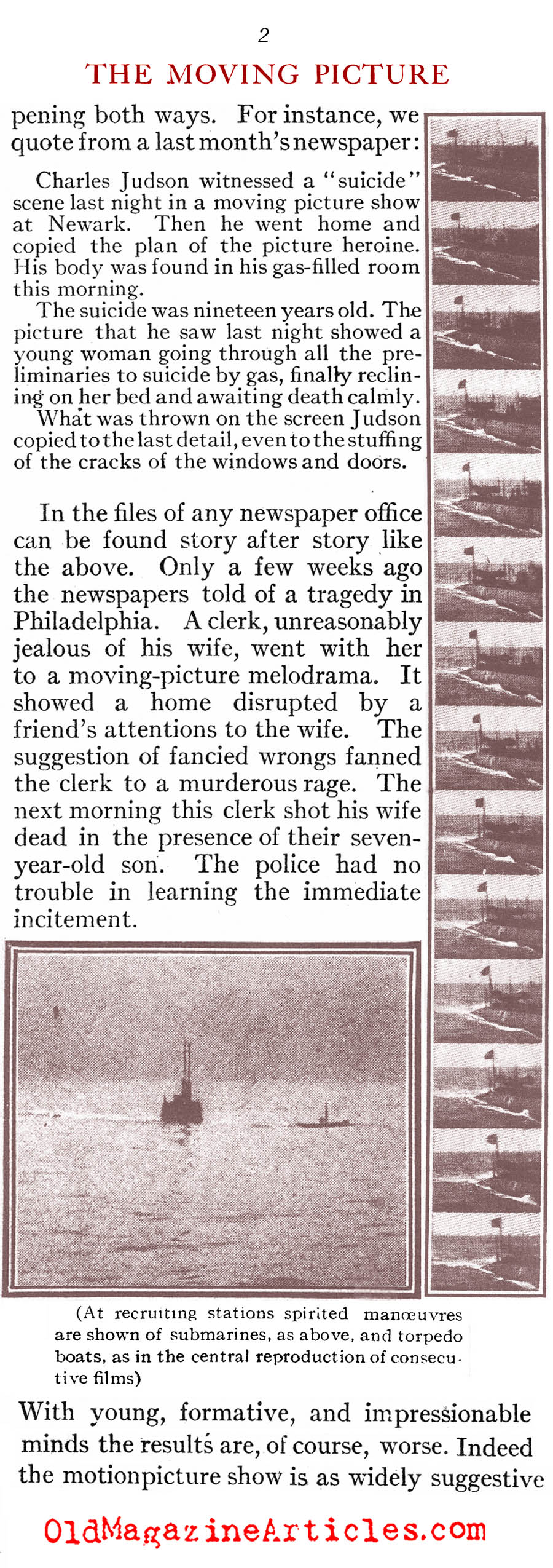 1910 and The Growing Popularity of the ''Flickers'' (Review of Reviews, 1910)