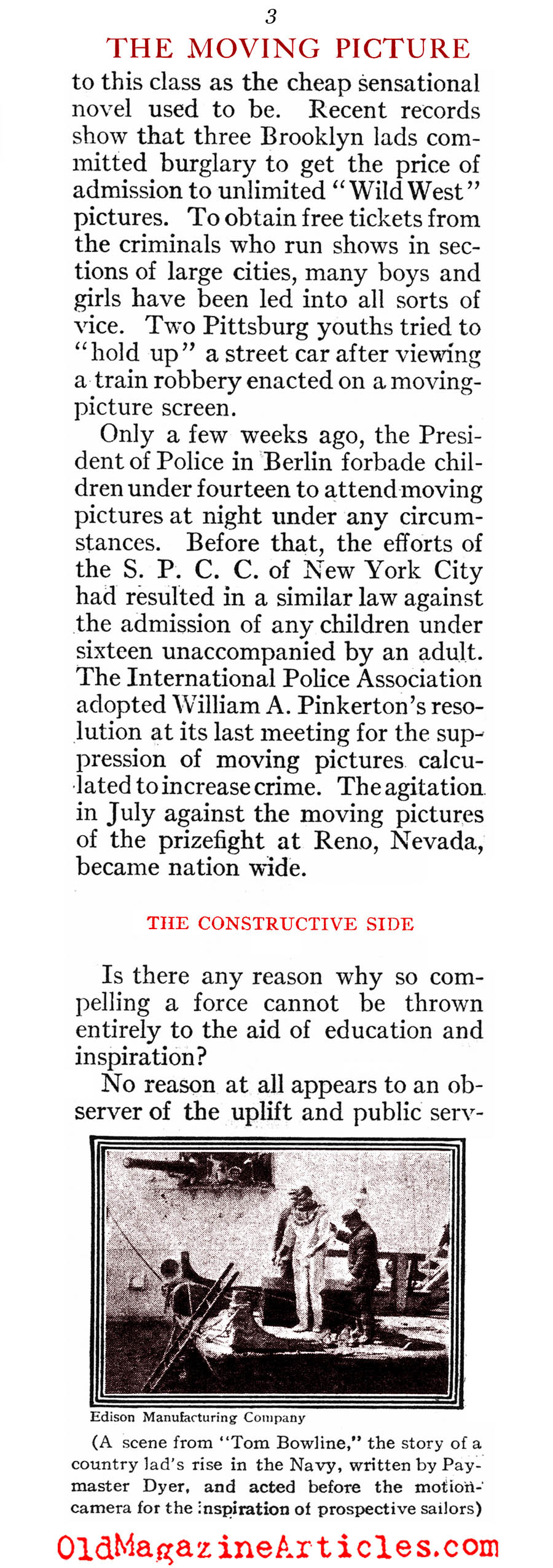 1910 and The Growing Popularity of the ''Flickers'' (Review of Reviews, 1910)