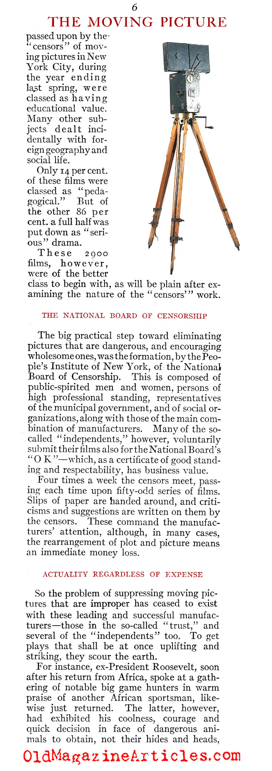 1910 and The Growing Popularity of the ''Flickers'' (Review of Reviews, 1910)