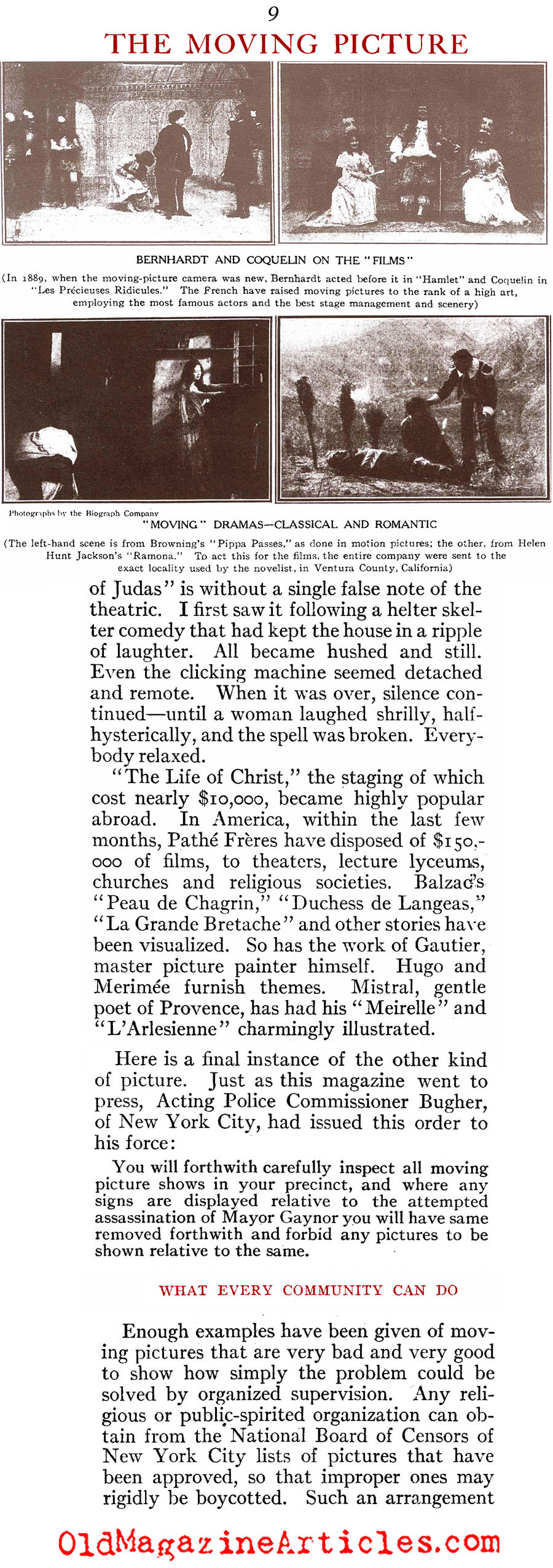 1910 and The Growing Popularity of the ''Flickers'' (Review of Reviews, 1910)