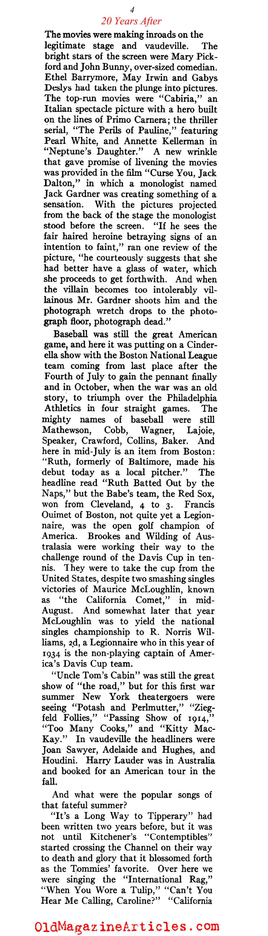 The American Culture of 1914 (American Legion Monthly, 1934)