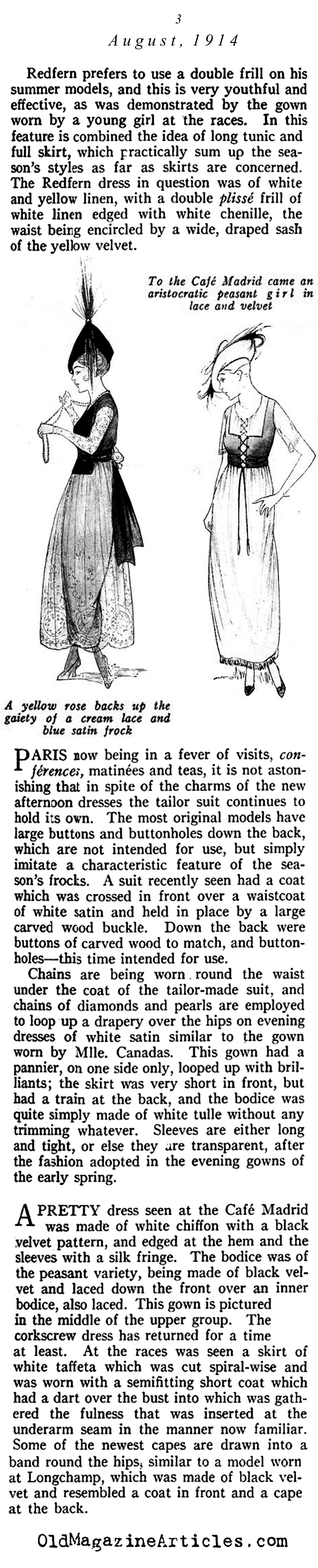 Summer Mode for an Era's End (Vanity Fair Magazine, 1914)