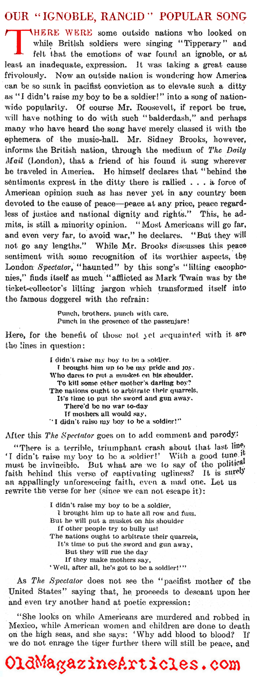 The British Rage Against Pacifism (The Literary Digest, 1915)