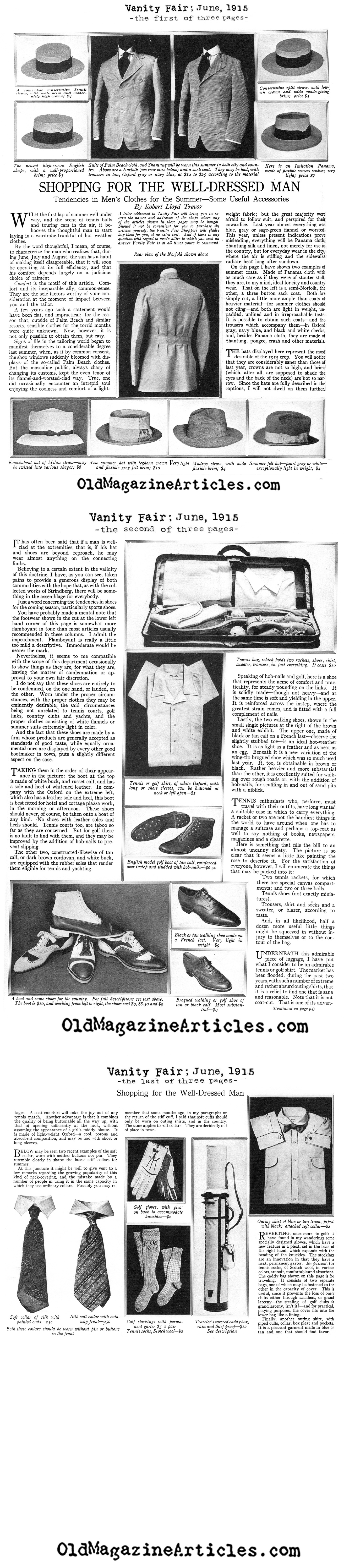 Men's Summer Clothing for 1915  (Vanity Fair Magazine, 1915)