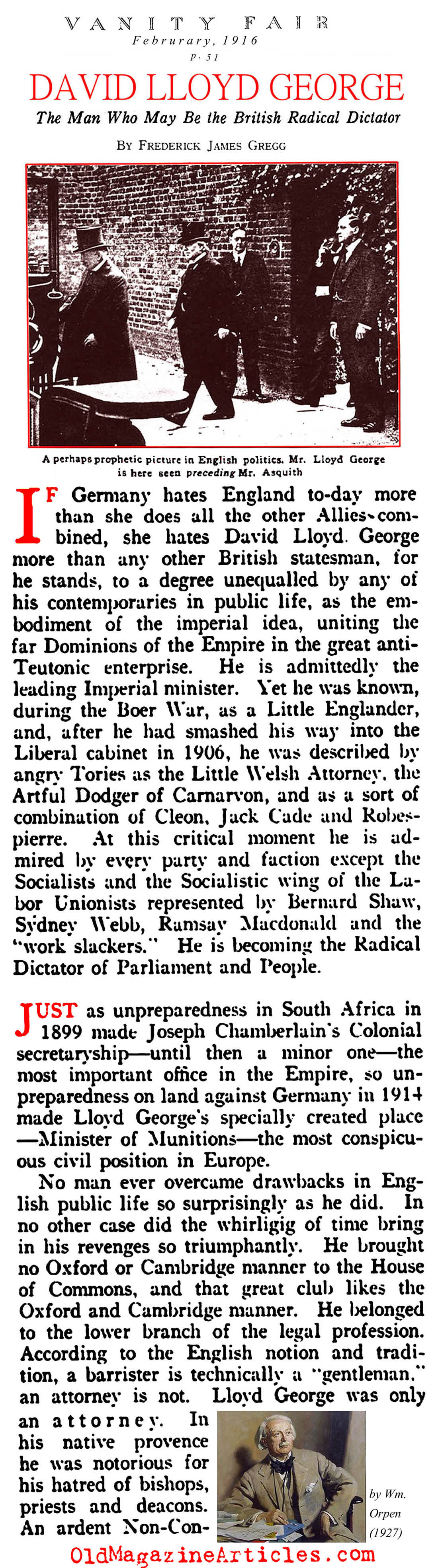 David Lloyd George (Vanity Fair, 1916)