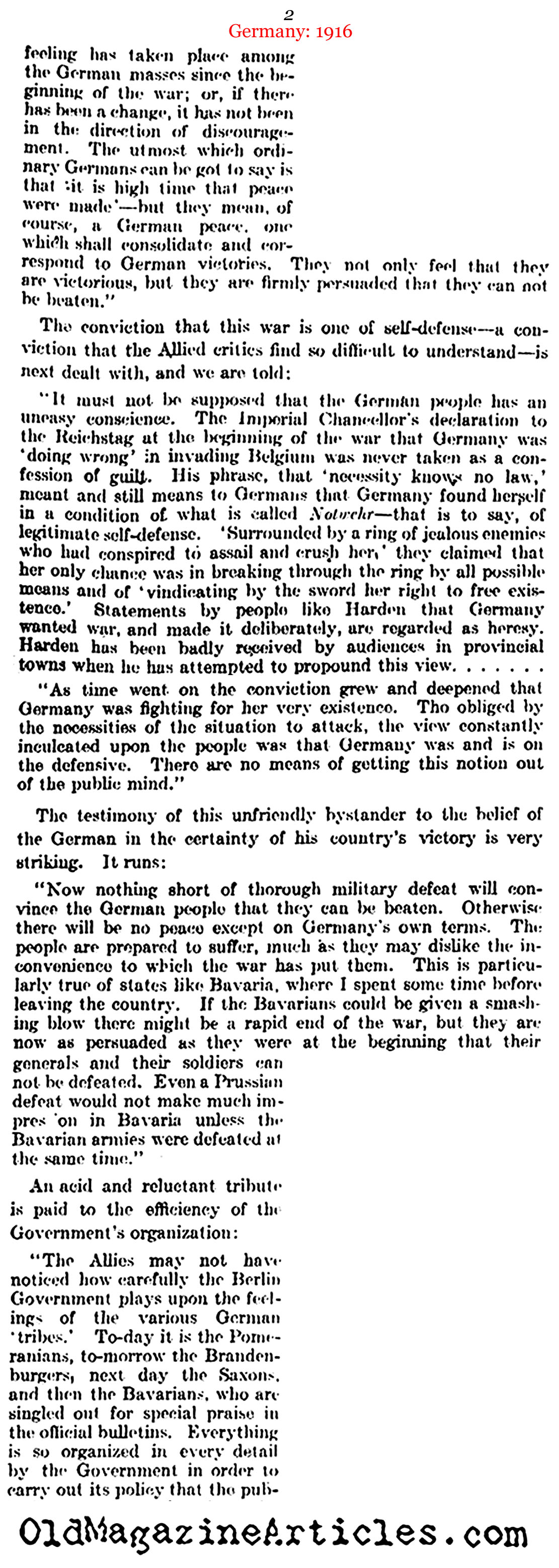 Grim Determination on the German Home Front   (Literary Digest, 1916)