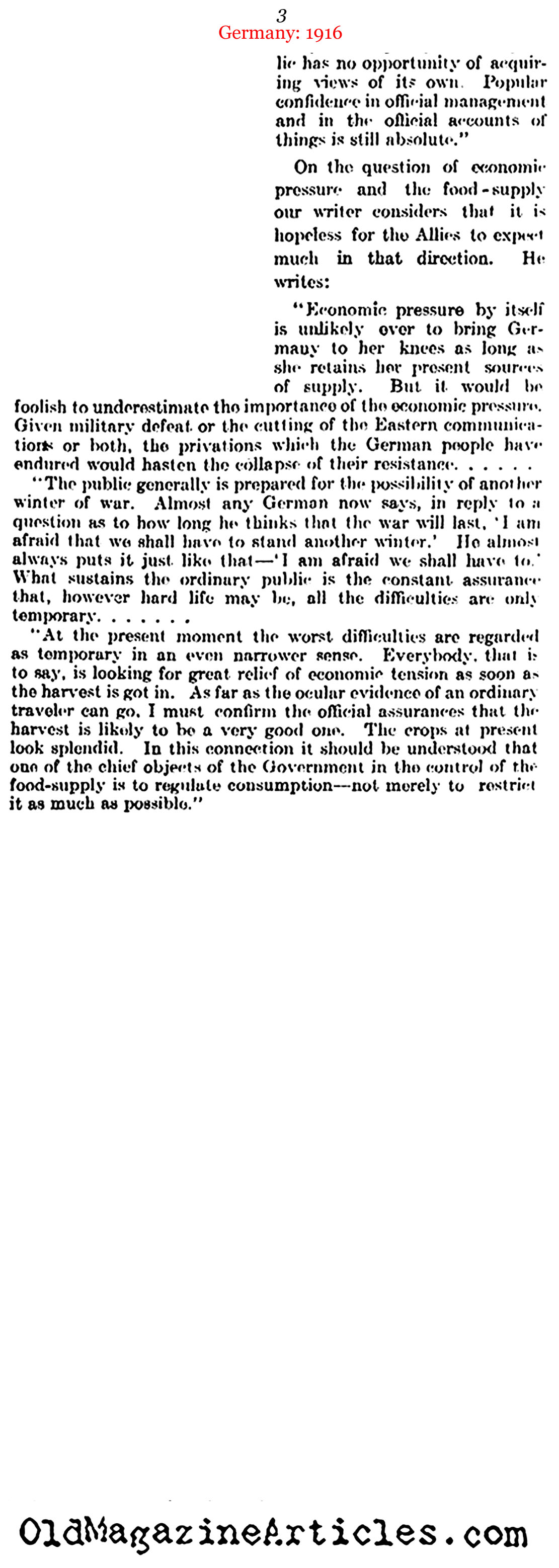 Grim Determination on the German Home Front   (Literary Digest, 1916)