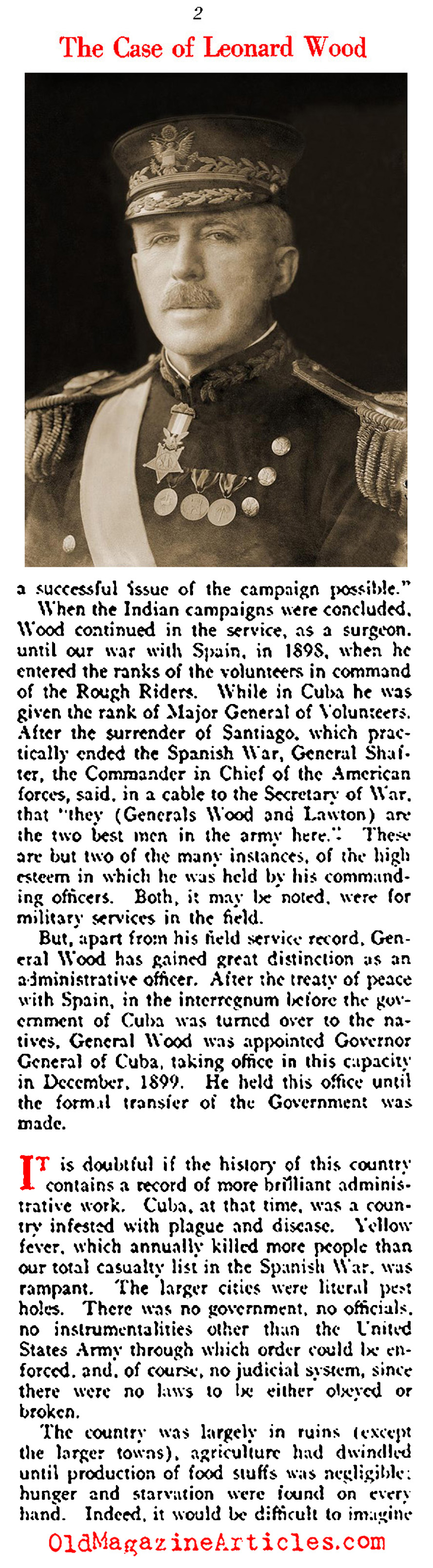 The Case for Leonard Wood (Vanity Fair, 1918)