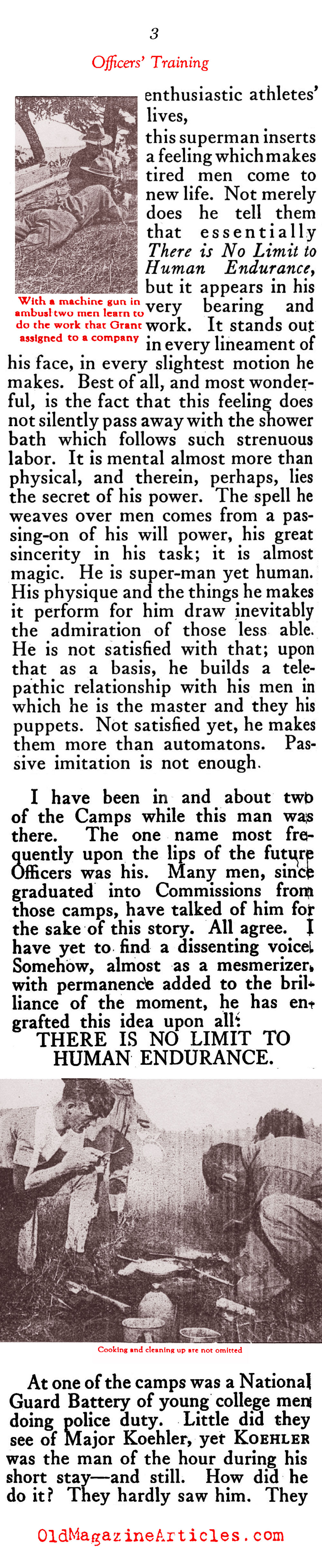 The Power of Positive Thought in Military Training (Outing Magazine, 1918)