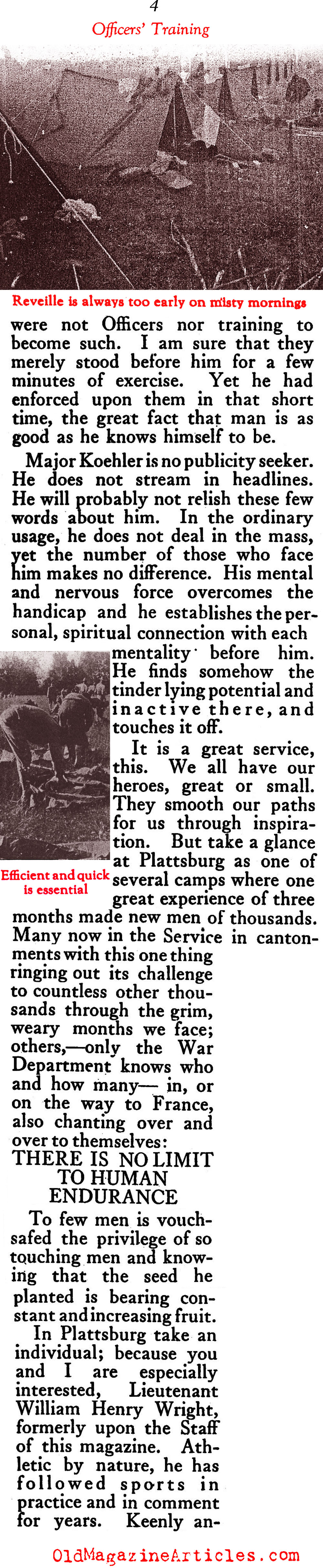 The Power of Positive Thought in Military Training (Outing Magazine, 1918)