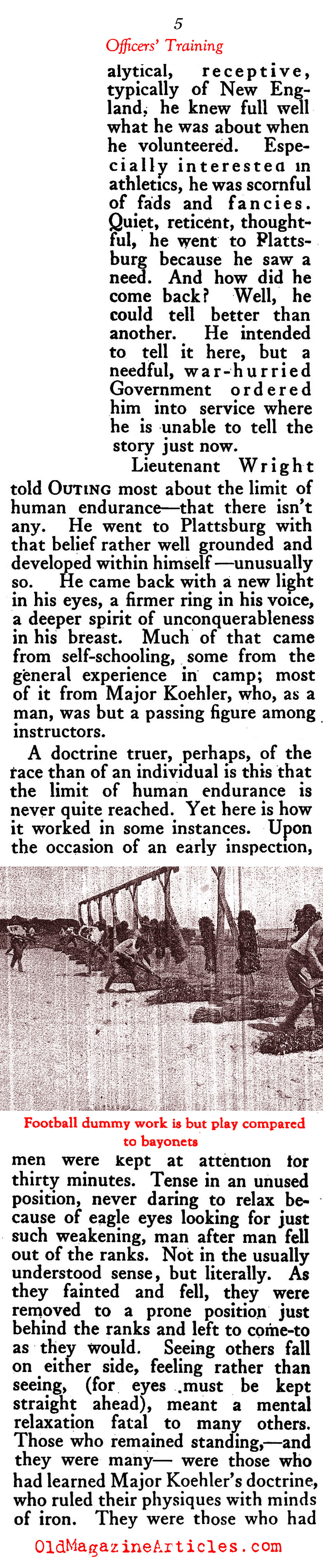 The Power of Positive Thought in Military Training (Outing Magazine, 1918)