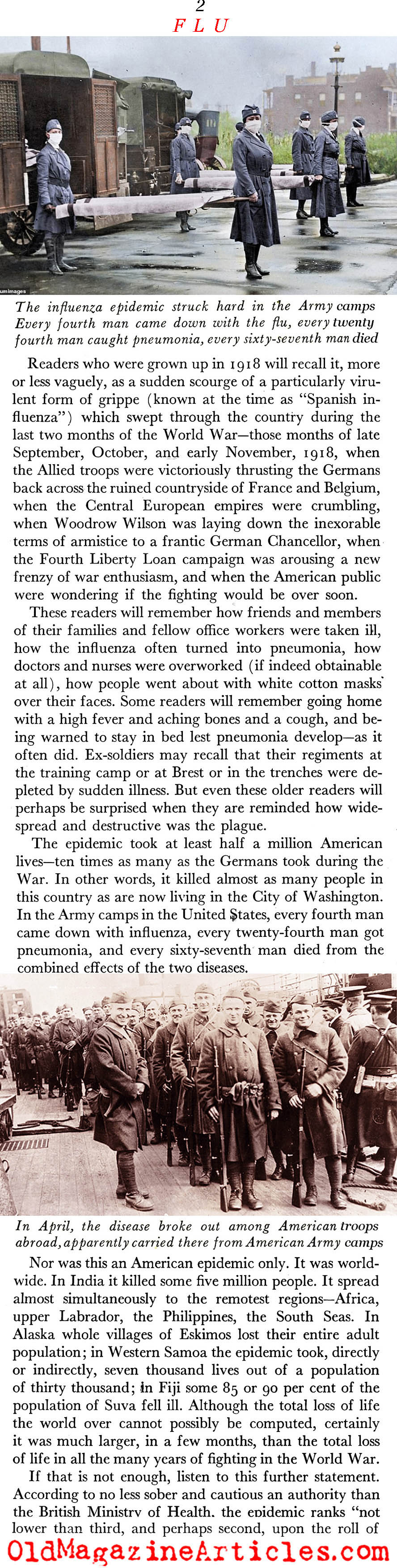 The Pandemic of 1918 (Scribner's Magazine, 1938)