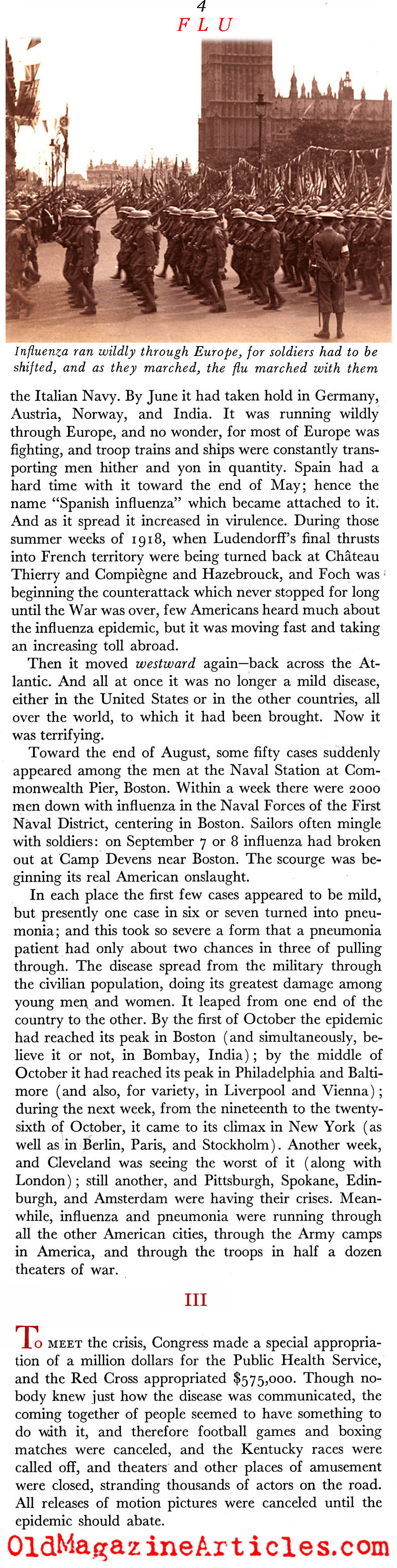 The Pandemic of 1918 (Scribner's Magazine, 1938)