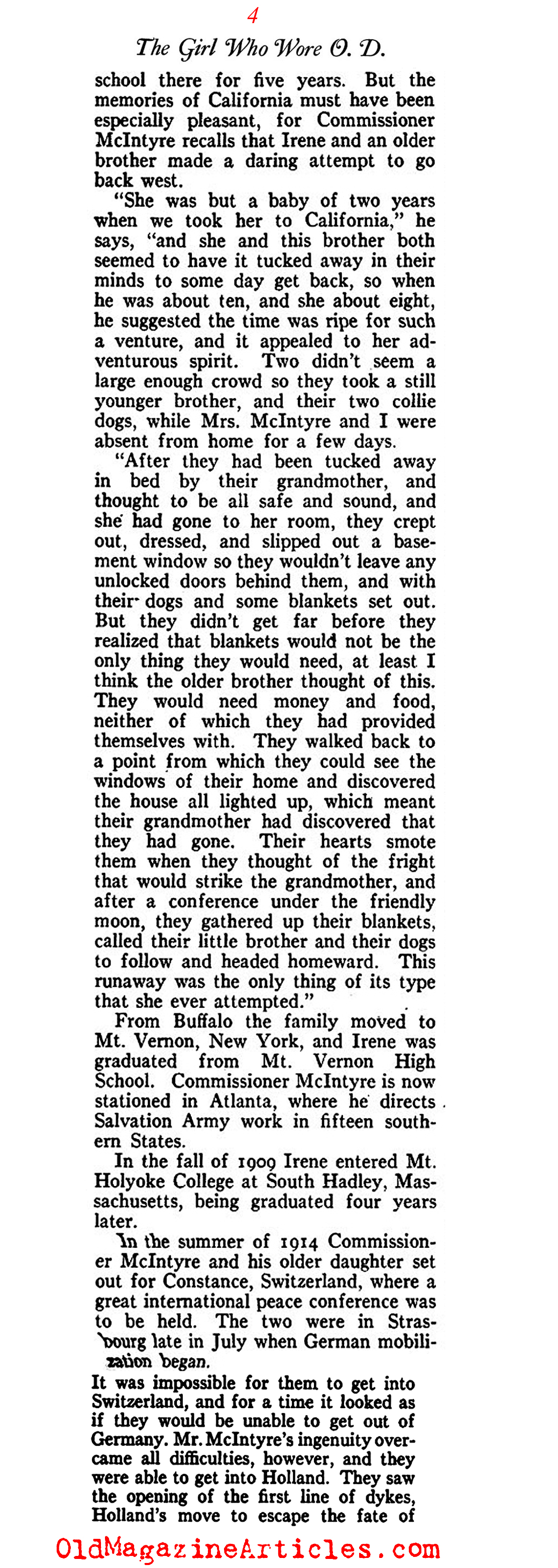 A Woman in the Salvation Army (American Legion Monthly, 1928)