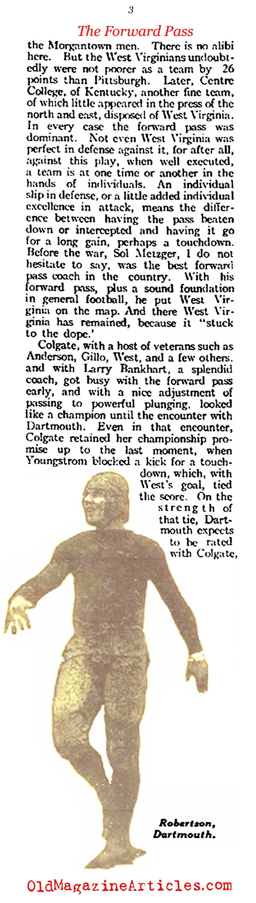 The Forward Pass Goes Mainstream (American Legion Weekly, 1919)