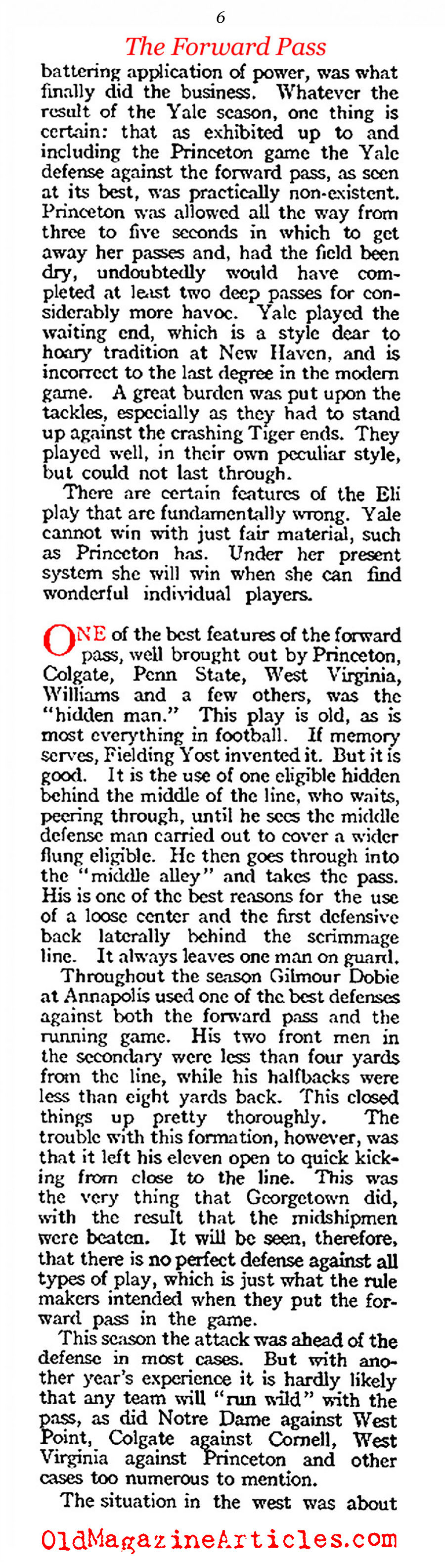 The Forward Pass Goes Mainstream (American Legion Weekly, 1919)