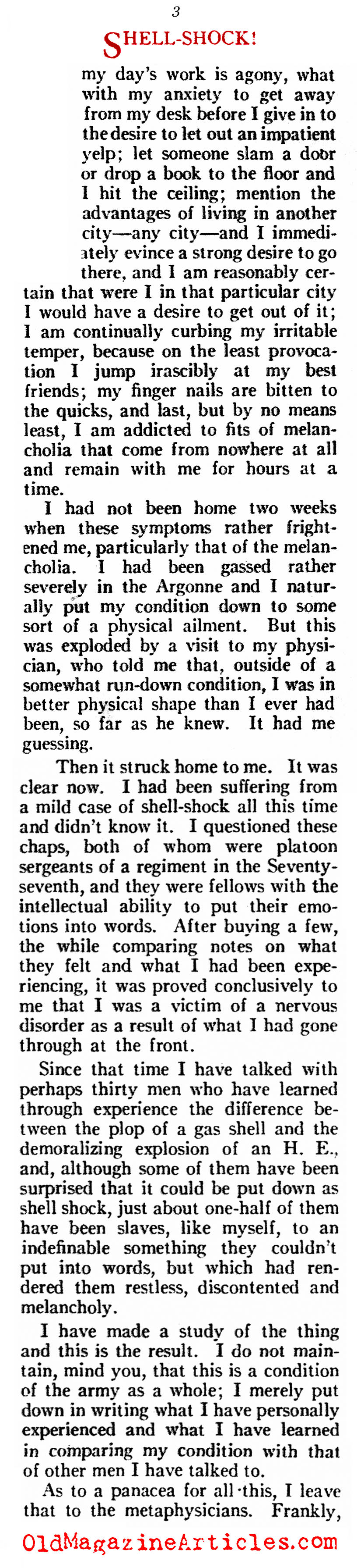 The Shell-Shocked Millions (American Legion Weekly, 1919)