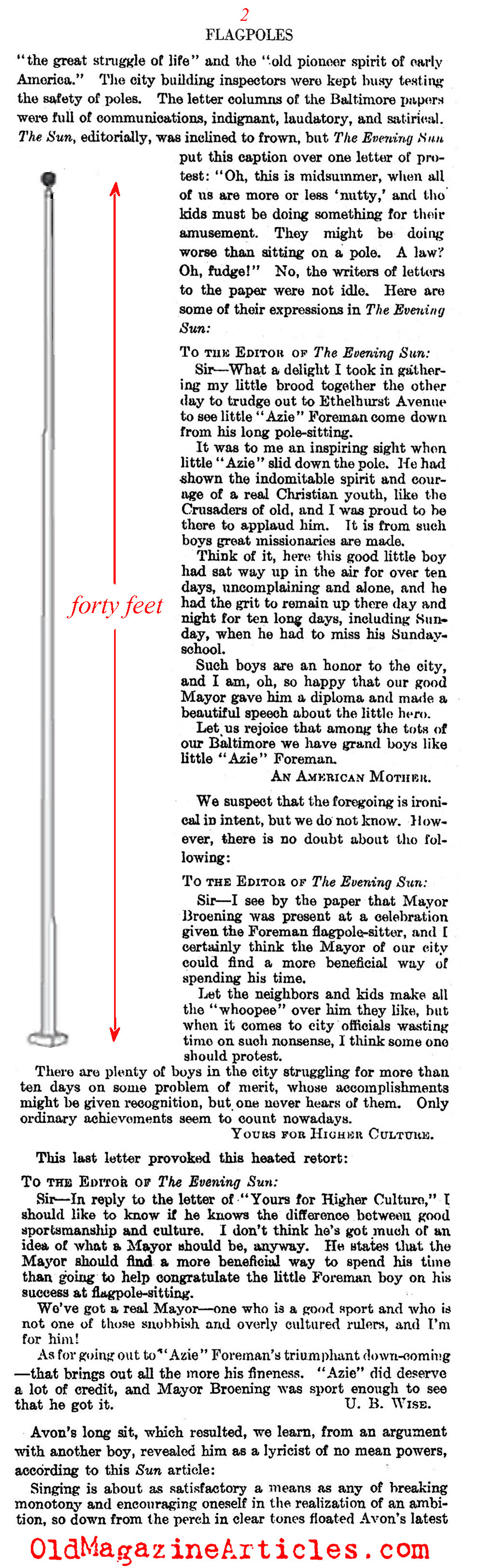 The 1920s Craze for Flagpole Sitting (Literary Digest, 1929)