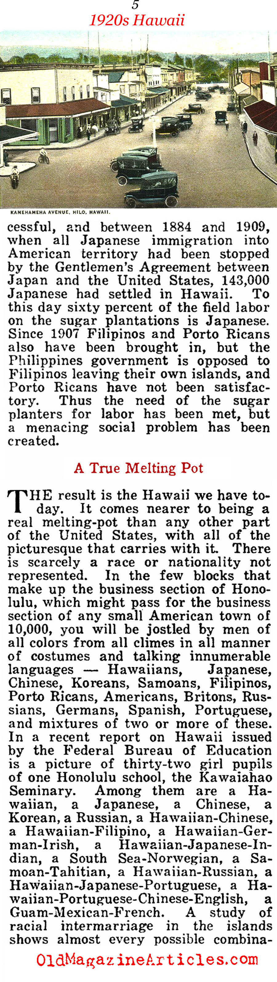 America's First Brush With Multiculturalism<BR> (American Legion Weekly, 1922)