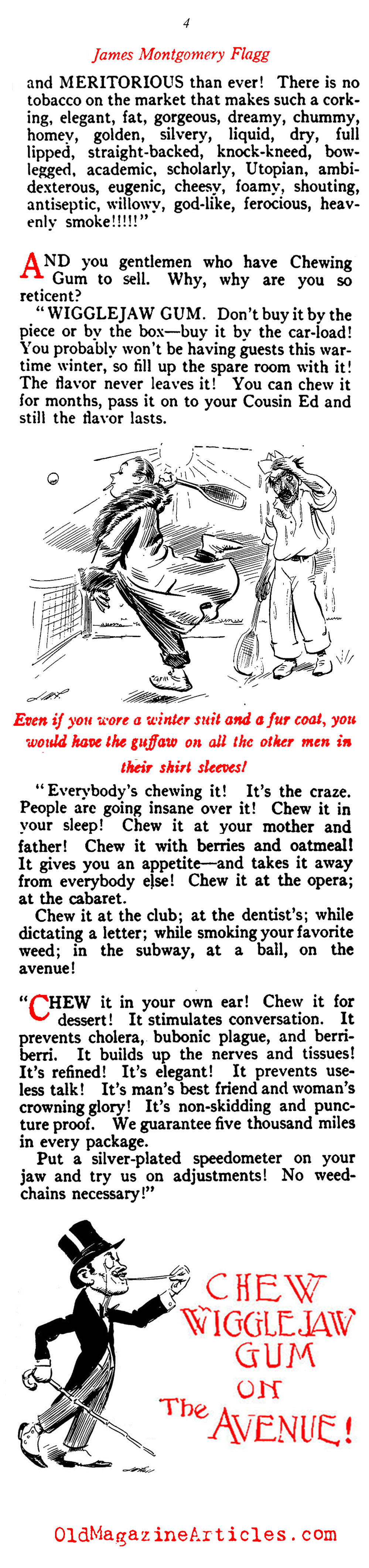 Mocking Ad Practices in the Early 20th Century (Vanity Fair Magazine, 1914)