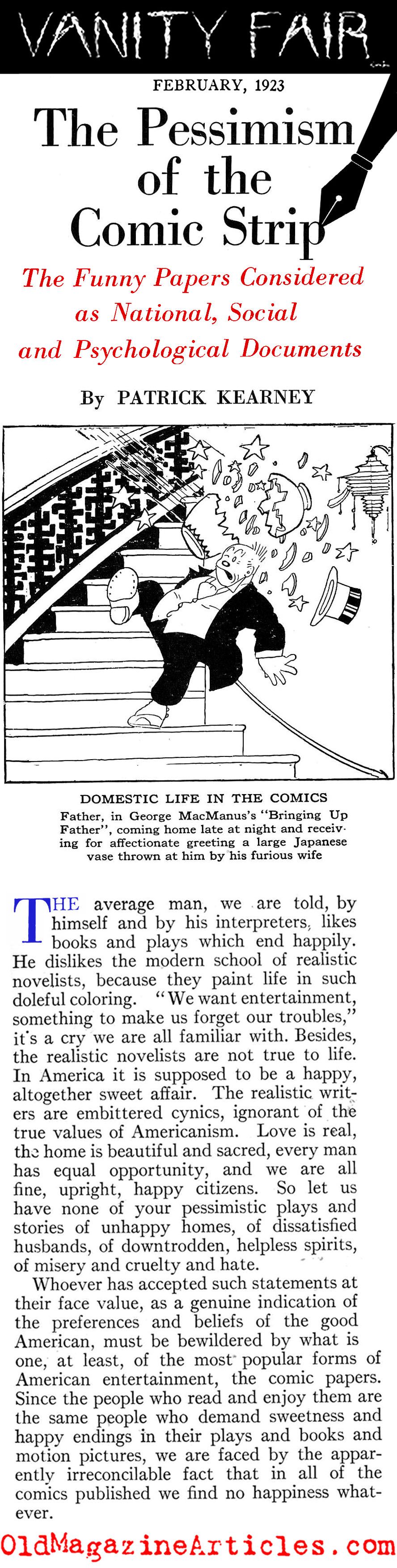Observations Concerning Comic Strips (Vanity Fair, 1923)