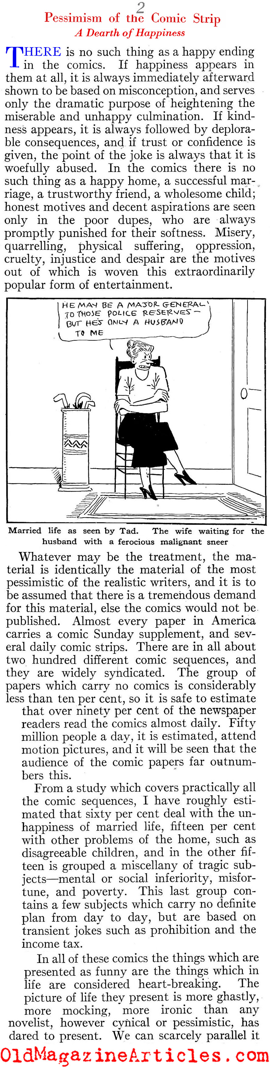 Observations Concerning Comic Strips (Vanity Fair, 1923)