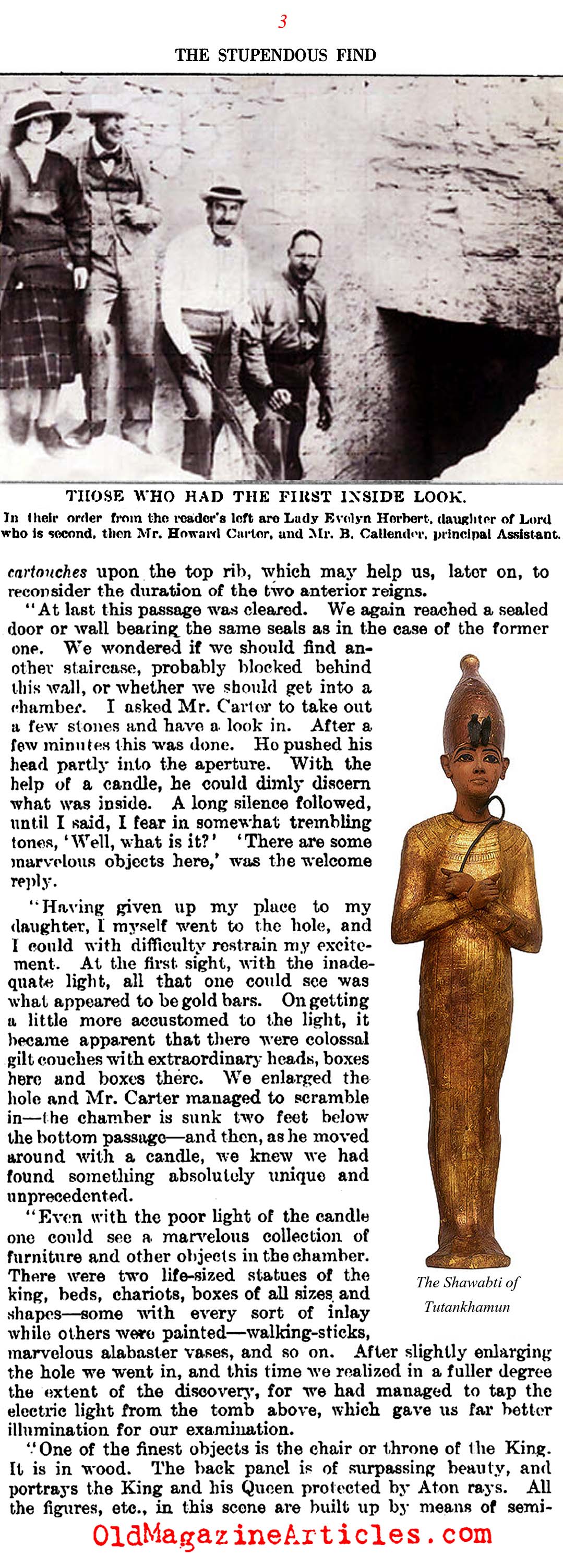 Discovered: The Tomb of King Tutankhamun (Literary Digest, 1923)