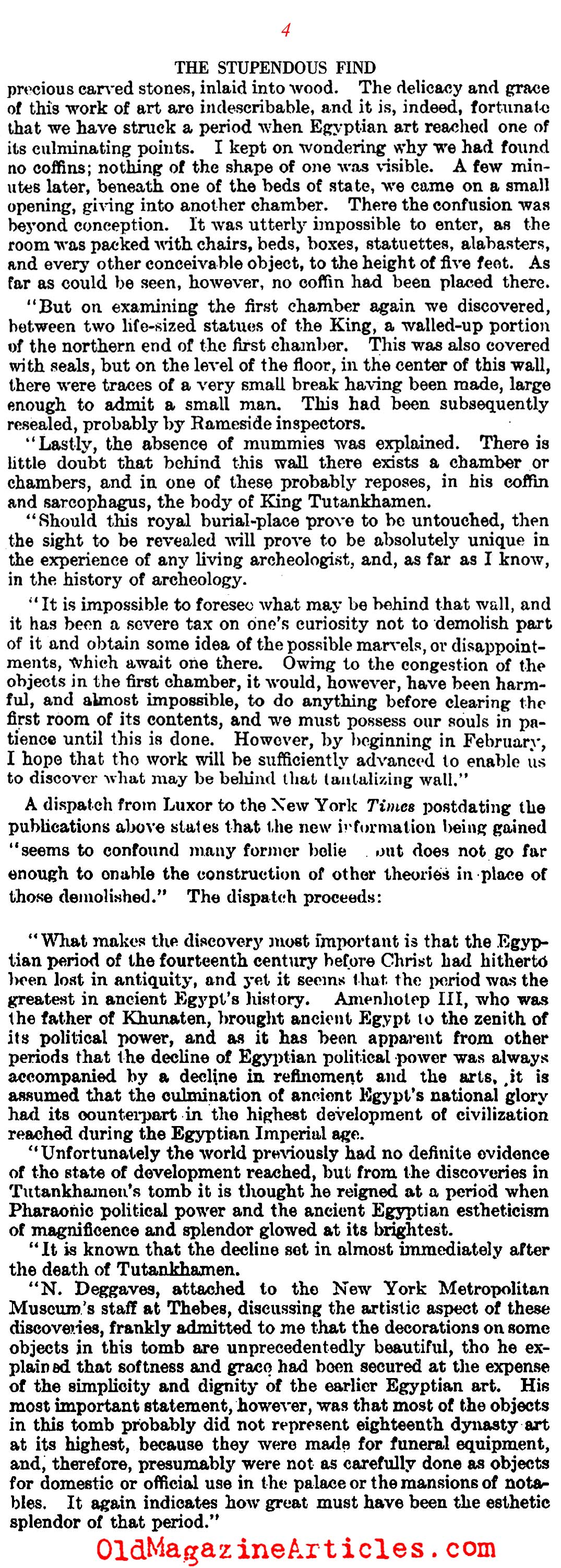 Discovered: The Tomb of King Tutankhamun (Literary Digest, 1923)