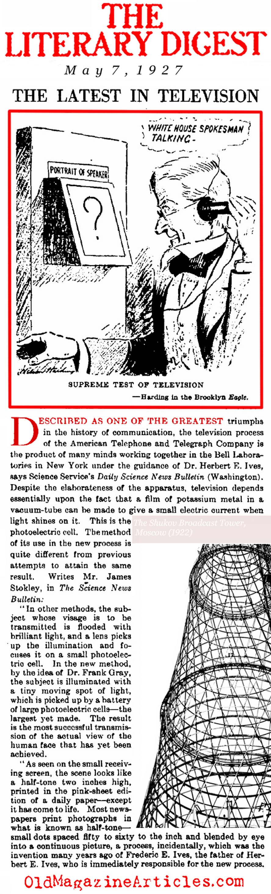 Oh Boy! Two-Way Video Chatting (Literary Digest, 1927)