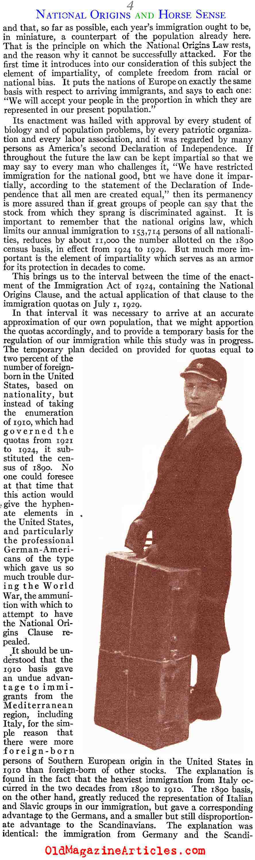 The Blessings of the 1924 Immigration Bill (American Legion Monthly, 1929)