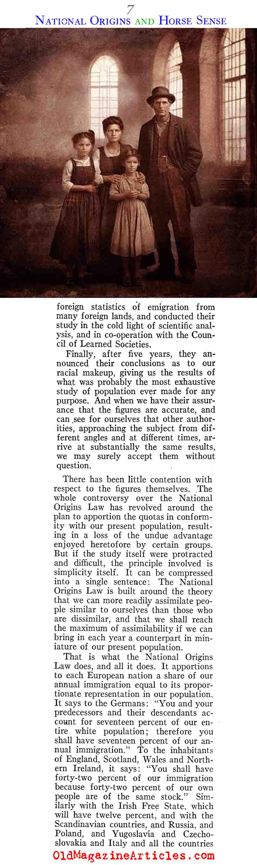 The Blessings of the 1924 Immigration Bill (American Legion Monthly, 1929)