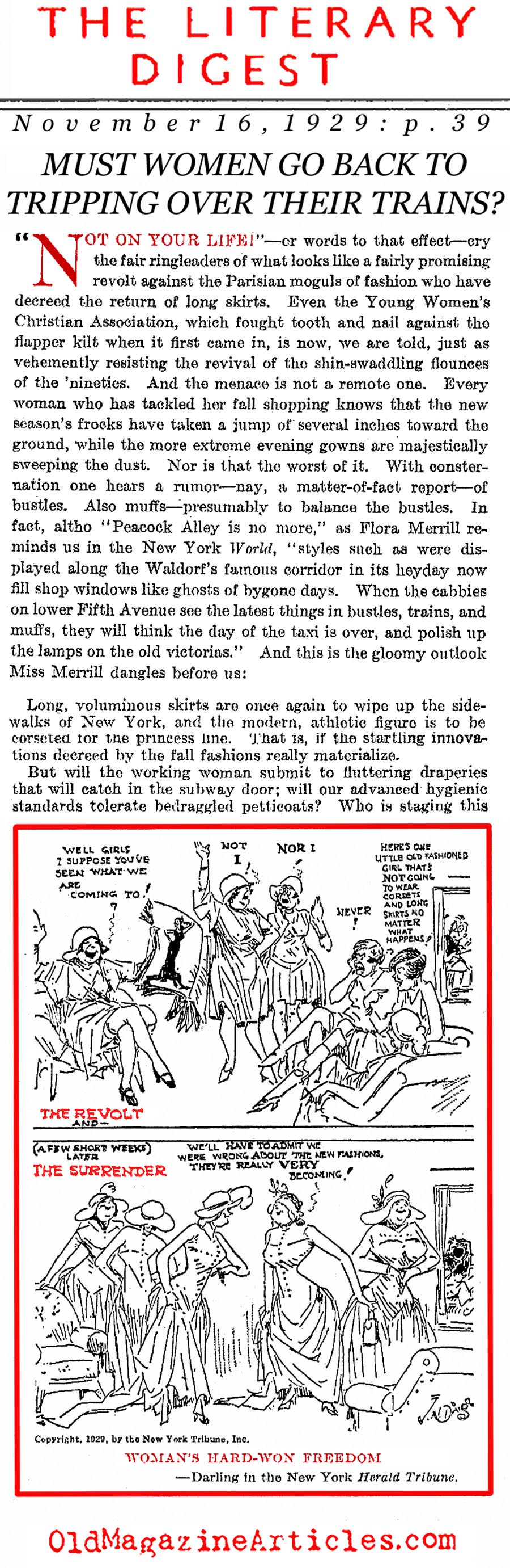 Turning Back The Fashion Revolution (Literary Digest, 1929)