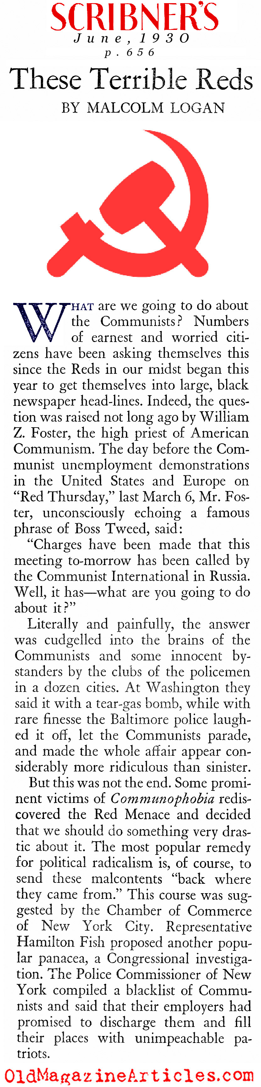 Reds Among Us (Scribner's Magazine, 1930)