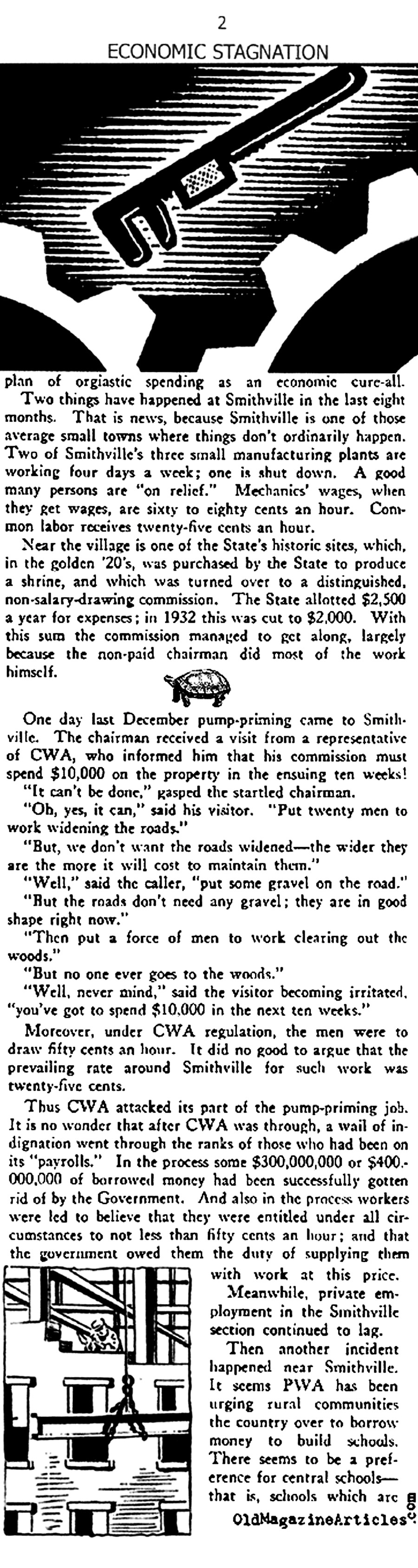 Bankrolling Economic Stagnation (New Outlook Magazine, 1934)