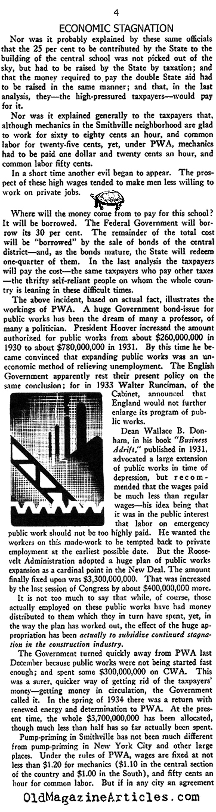 Bankrolling Economic Stagnation (New Outlook Magazine, 1934)