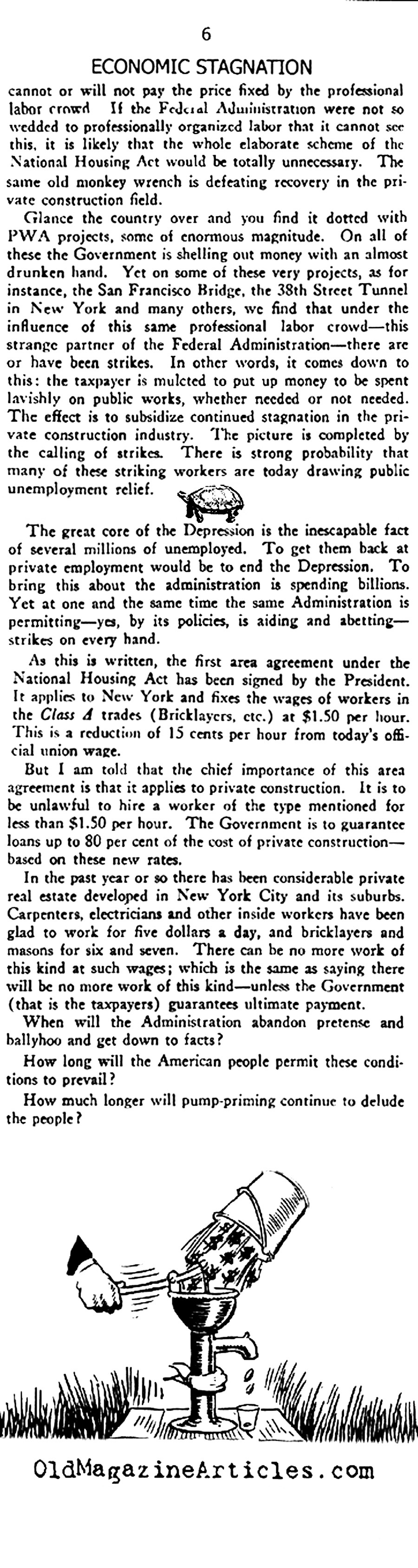 Bankrolling Economic Stagnation (New Outlook Magazine, 1934)