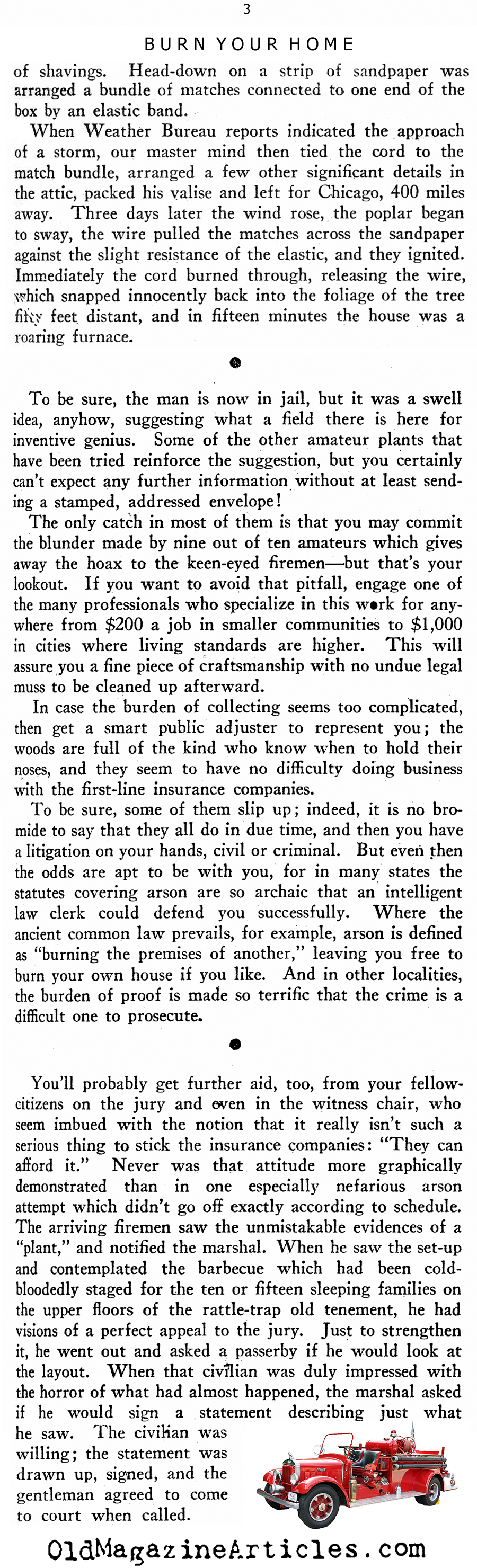 Arson on the Rise (New Outlook Magazine, 1933)