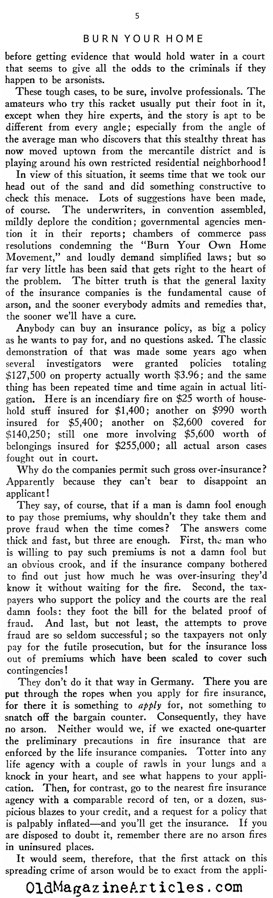 Arson on the Rise (New Outlook Magazine, 1933)