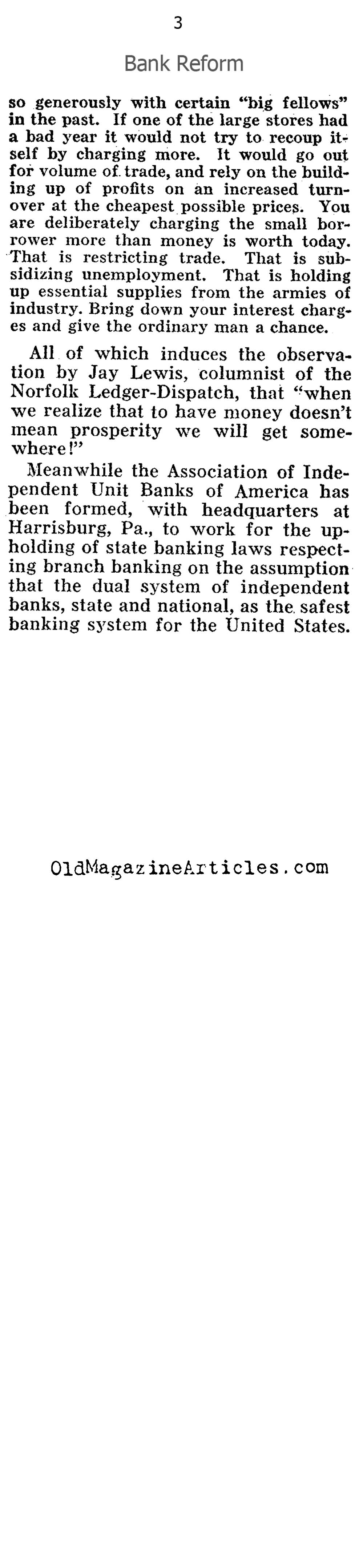 Reform The Banks! (Pathfinder Magazine, 1932)