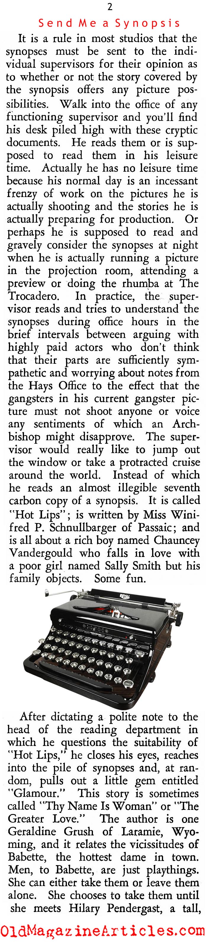 The Dreamland Story Factory (Rob Wagner's Script, 1935)